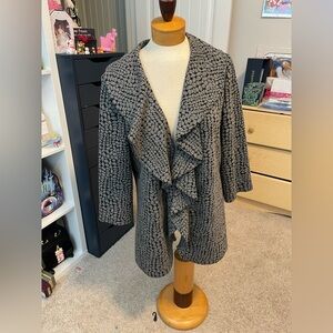 Calvin Klein Black and Gray Patterned Cardigan